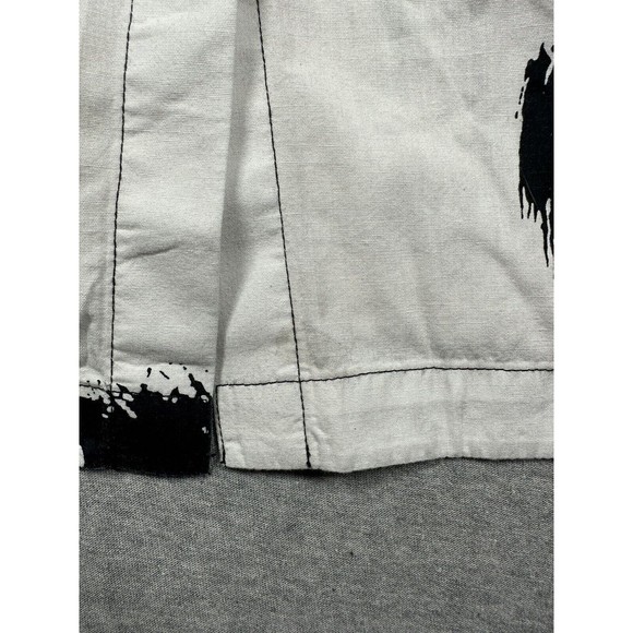 Ming Wang White Black And White Button Down Shirt Blouse Abstract Medium‎ - Picture 4 of 10